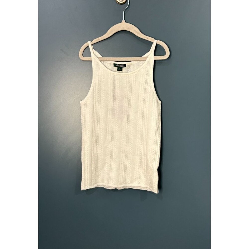 Women's Highneck Sweater Tank - Wild Fable Off-White Small: Slim Fit, Cable Knit